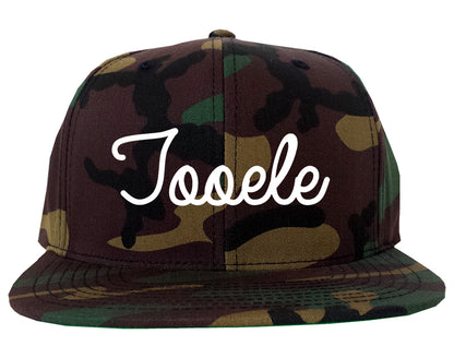 Tooele Utah UT Script Mens Snapback Hat Army Camo