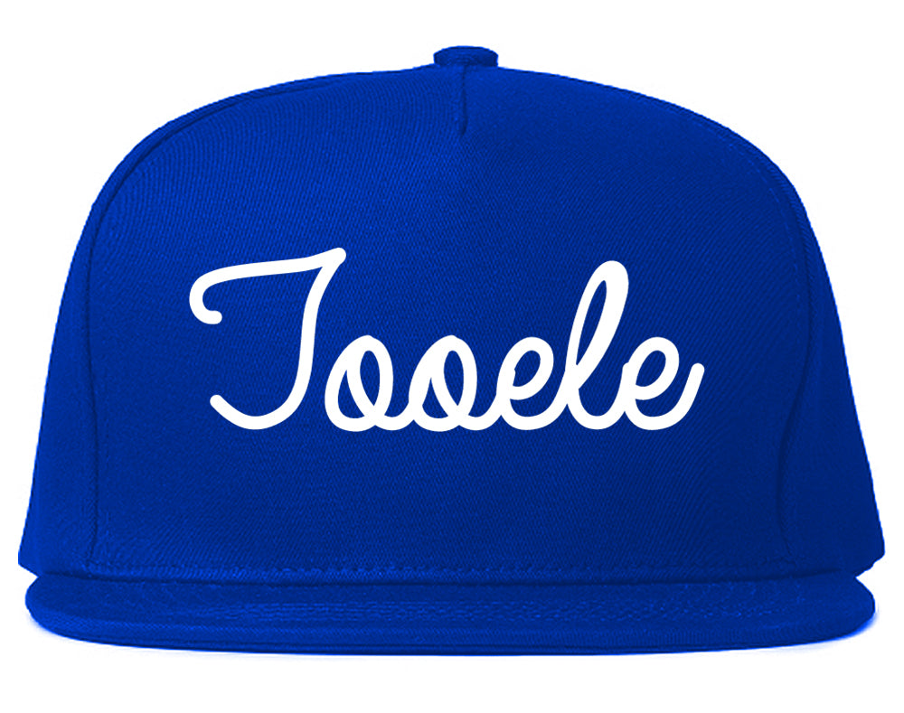 Tooele Utah UT Script Mens Snapback Hat Royal Blue