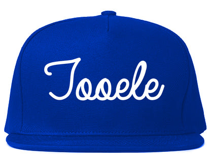 Tooele Utah UT Script Mens Snapback Hat Royal Blue