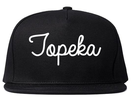 Topeka Kansas KS Script Mens Snapback Hat Black