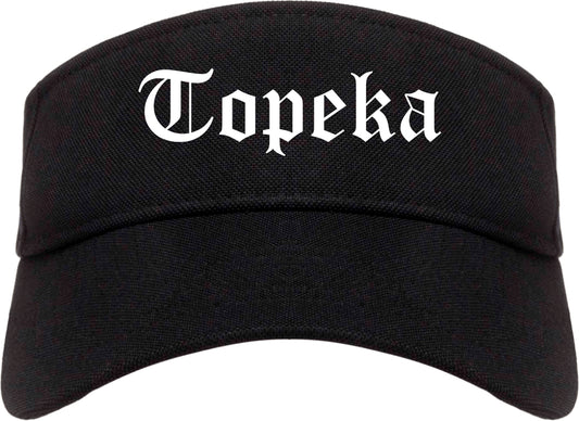Topeka Kansas KS Old English Mens Visor Cap Hat Black