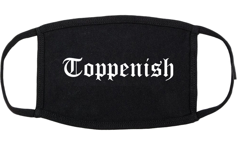 Toppenish Washington WA Old English Cotton Face Mask Black