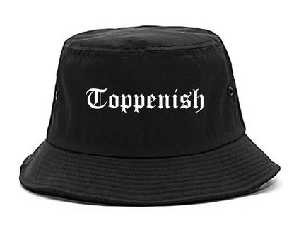 Toppenish Washington WA Old English Mens Bucket Hat Black