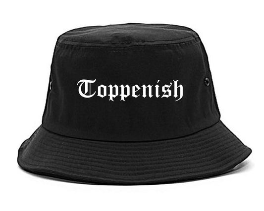 Toppenish Washington WA Old English Mens Bucket Hat Black