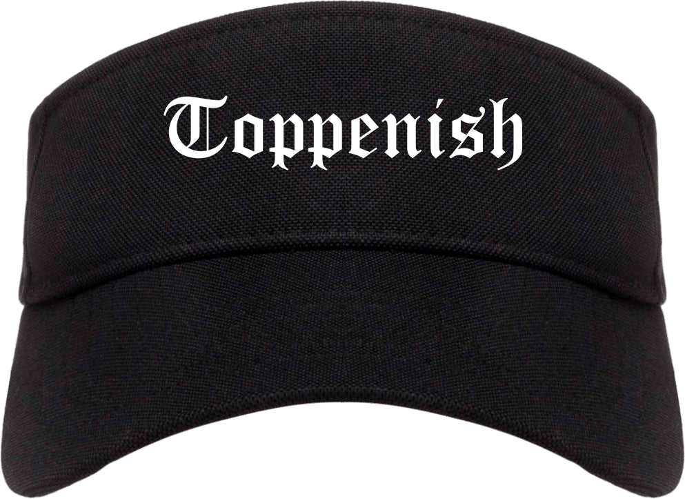 Toppenish Washington WA Old English Mens Visor Cap Hat Black
