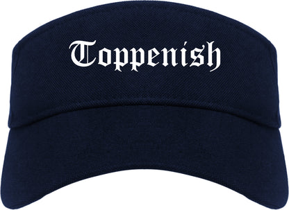 Toppenish Washington WA Old English Mens Visor Cap Hat Navy Blue