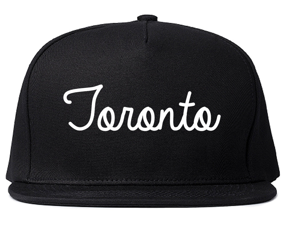 Toronto Ohio OH Script Mens Snapback Hat Black