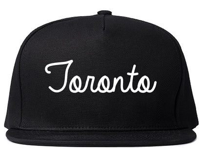 Toronto Ohio OH Script Mens Snapback Hat Black