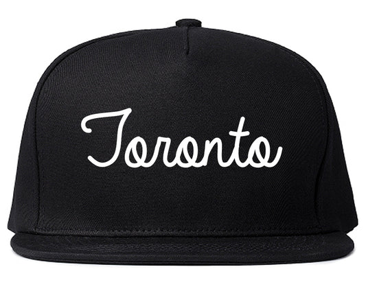 Toronto Ohio OH Script Mens Snapback Hat Black