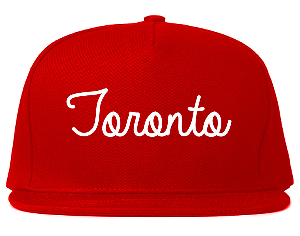 Toronto Ohio OH Script Mens Snapback Hat Red