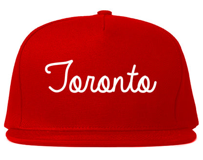 Toronto Ohio OH Script Mens Snapback Hat Red