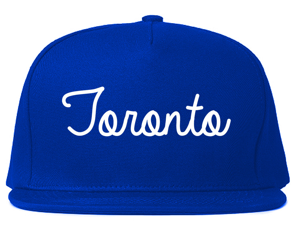 Toronto Ohio OH Script Mens Snapback Hat Royal Blue
