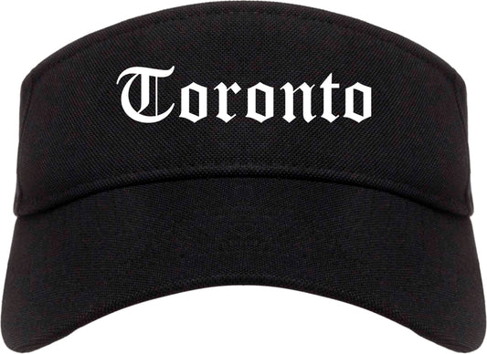 Toronto Ohio OH Old English Mens Visor Cap Hat Black