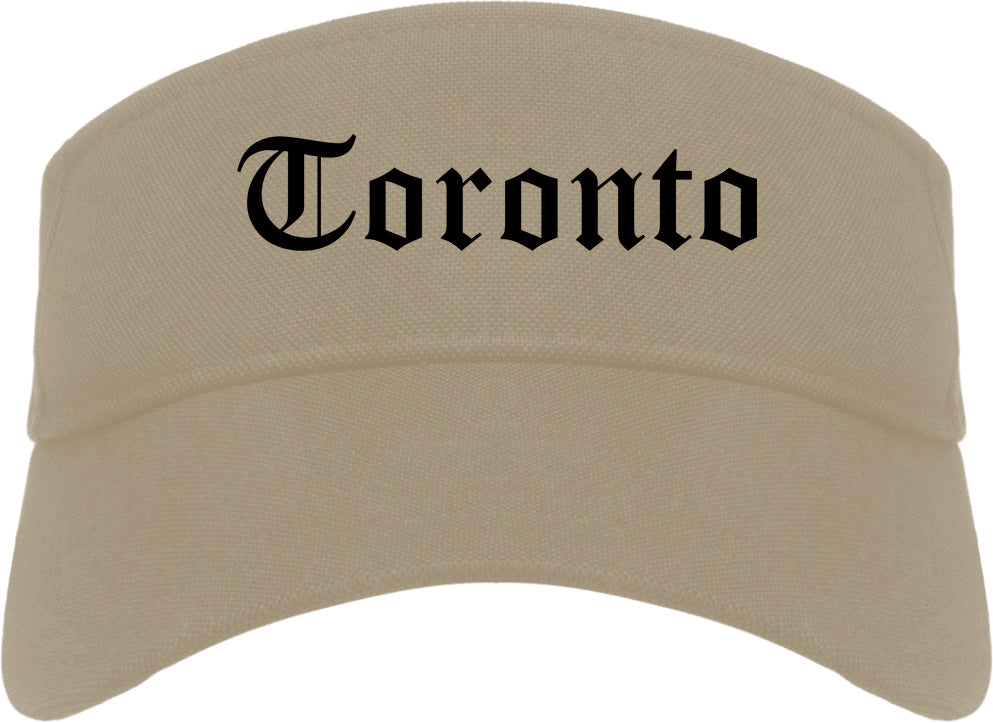 Toronto Ohio OH Old English Mens Visor Cap Hat Khaki