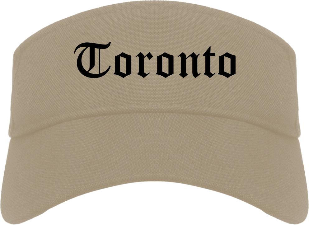 Toronto Ohio OH Old English Mens Visor Cap Hat Khaki