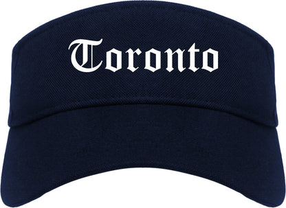 Toronto Ohio OH Old English Mens Visor Cap Hat Navy Blue