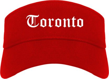 Toronto Ohio OH Old English Mens Visor Cap Hat Red
