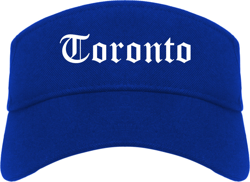 Toronto Ohio OH Old English Mens Visor Cap Hat Royal Blue