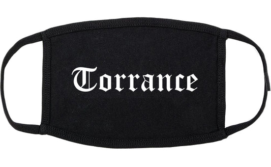 Torrance California CA Old English Cotton Face Mask Black