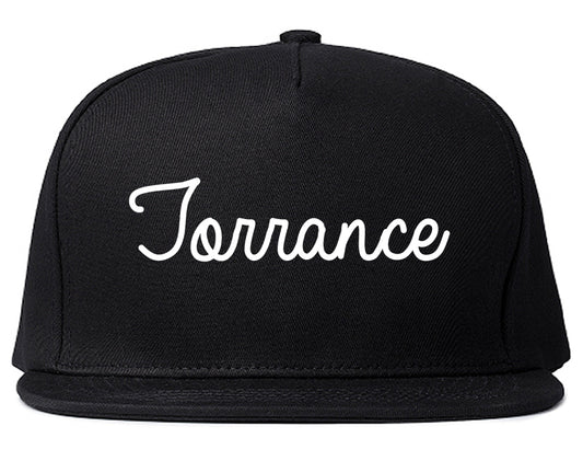 Torrance California CA Script Mens Snapback Hat Black