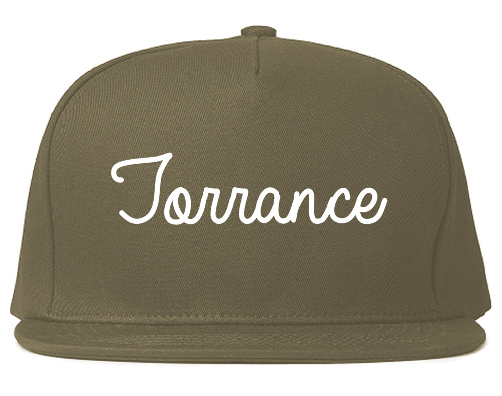 Torrance California CA Script Mens Snapback Hat Grey