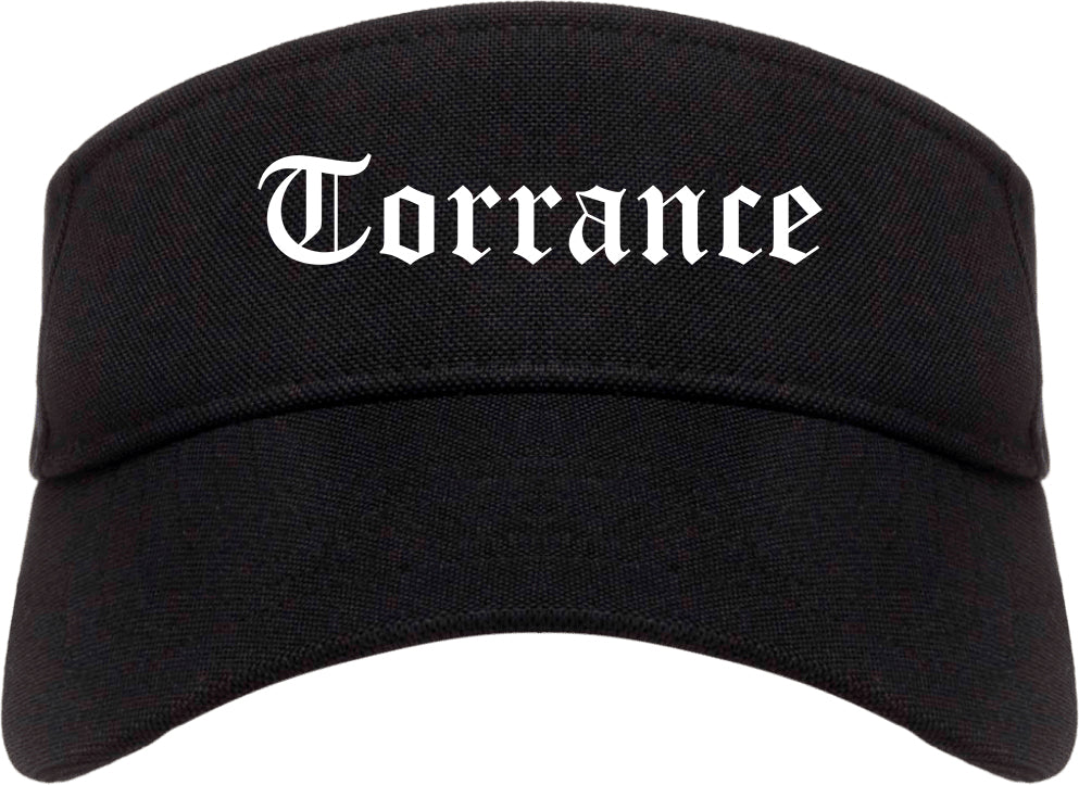 Torrance California CA Old English Mens Visor Cap Hat Black