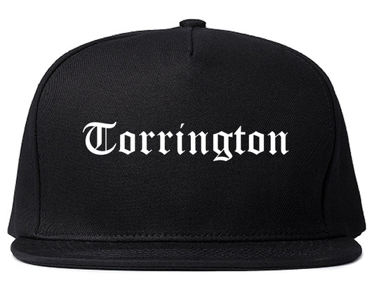 Torrington Connecticut CT Old English Mens Snapback Hat Black