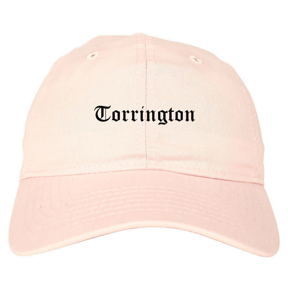 Torrington Connecticut CT Old English Mens Dad Hat Baseball Cap Pink