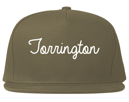 Torrington Connecticut CT Script Mens Snapback Hat Grey