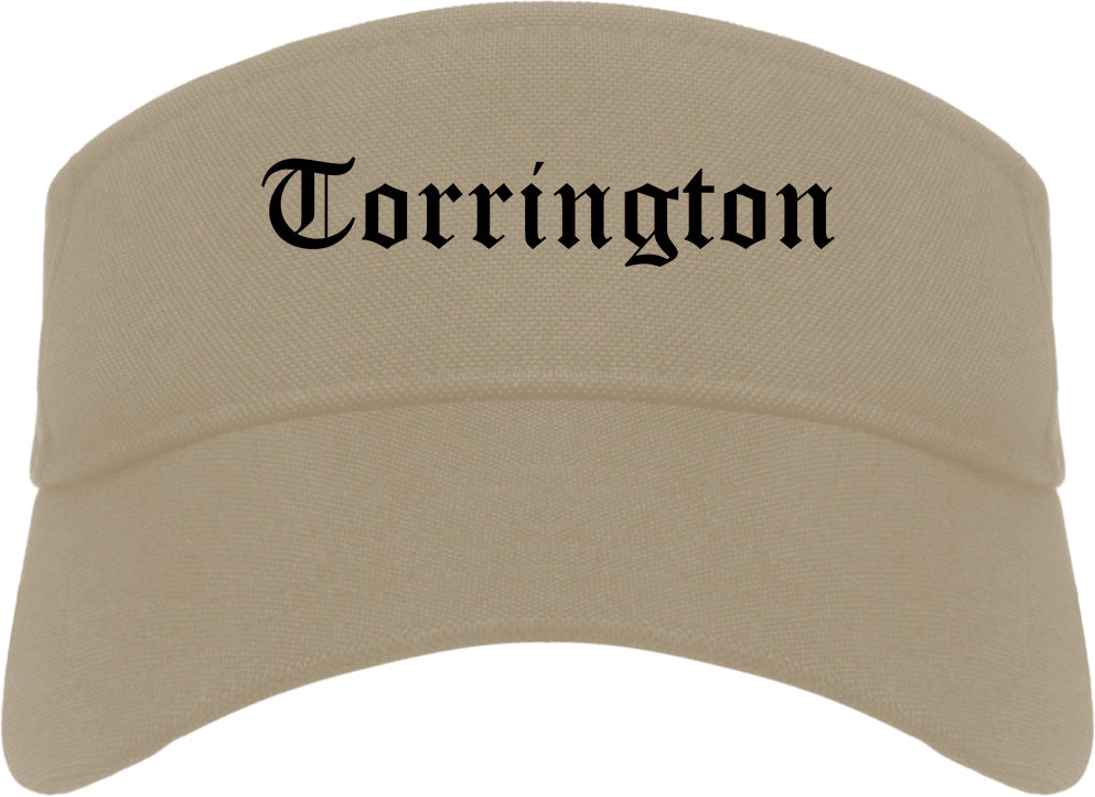 Torrington Connecticut CT Old English Mens Visor Cap Hat Khaki