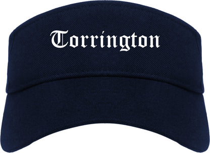 Torrington Connecticut CT Old English Mens Visor Cap Hat Navy Blue