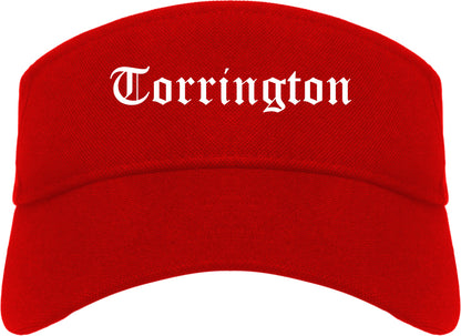 Torrington Connecticut CT Old English Mens Visor Cap Hat Red