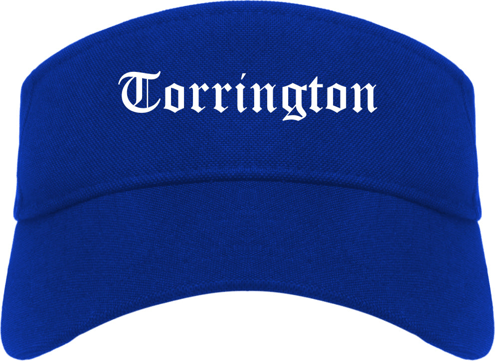 Torrington Connecticut CT Old English Mens Visor Cap Hat Royal Blue