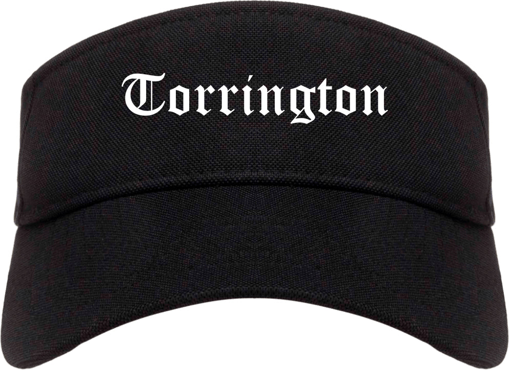 Torrington Wyoming WY Old English Mens Visor Cap Hat Black