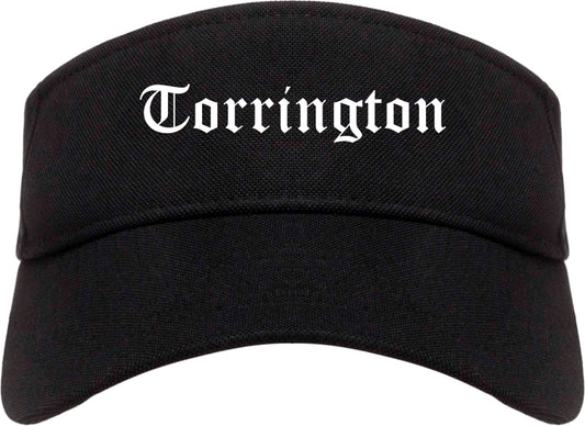 Torrington Wyoming WY Old English Mens Visor Cap Hat Black