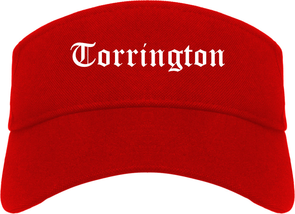 Torrington Wyoming WY Old English Mens Visor Cap Hat Red