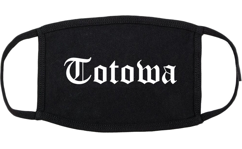 Totowa New Jersey NJ Old English Cotton Face Mask Black
