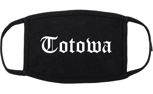 Totowa New Jersey NJ Old English Cotton Face Mask Black