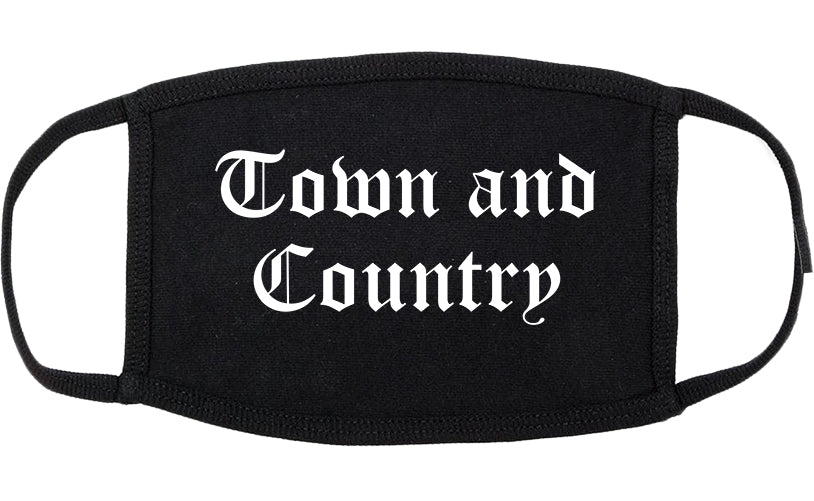 Town and Country Missouri MO Old English Cotton Face Mask Black