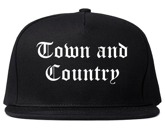 Town and Country Missouri MO Old English Mens Snapback Hat Black
