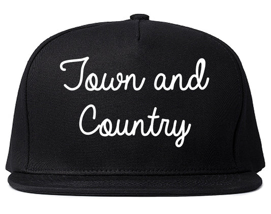 Town and Country Missouri MO Script Mens Snapback Hat Black