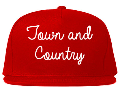 Town and Country Missouri MO Script Mens Snapback Hat Red