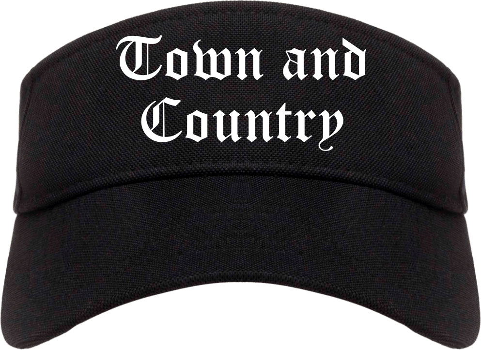 Town and Country Missouri MO Old English Mens Visor Cap Hat Black