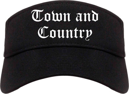 Town and Country Missouri MO Old English Mens Visor Cap Hat Black