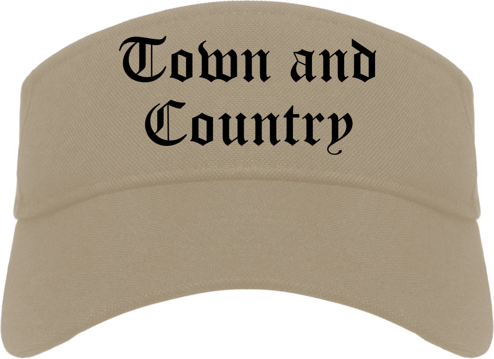 Town and Country Missouri MO Old English Mens Visor Cap Hat Khaki