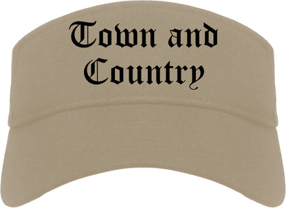 Town and Country Missouri MO Old English Mens Visor Cap Hat Khaki