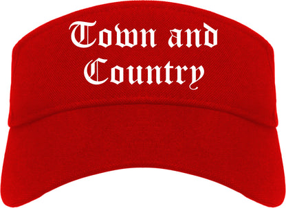 Town and Country Missouri MO Old English Mens Visor Cap Hat Red