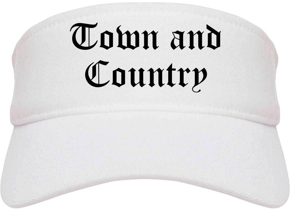 Town and Country Missouri MO Old English Mens Visor Cap Hat White