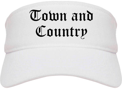 Town and Country Missouri MO Old English Mens Visor Cap Hat White