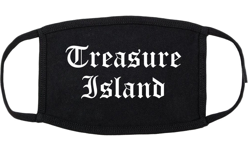Treasure Island Florida FL Old English Cotton Face Mask Black